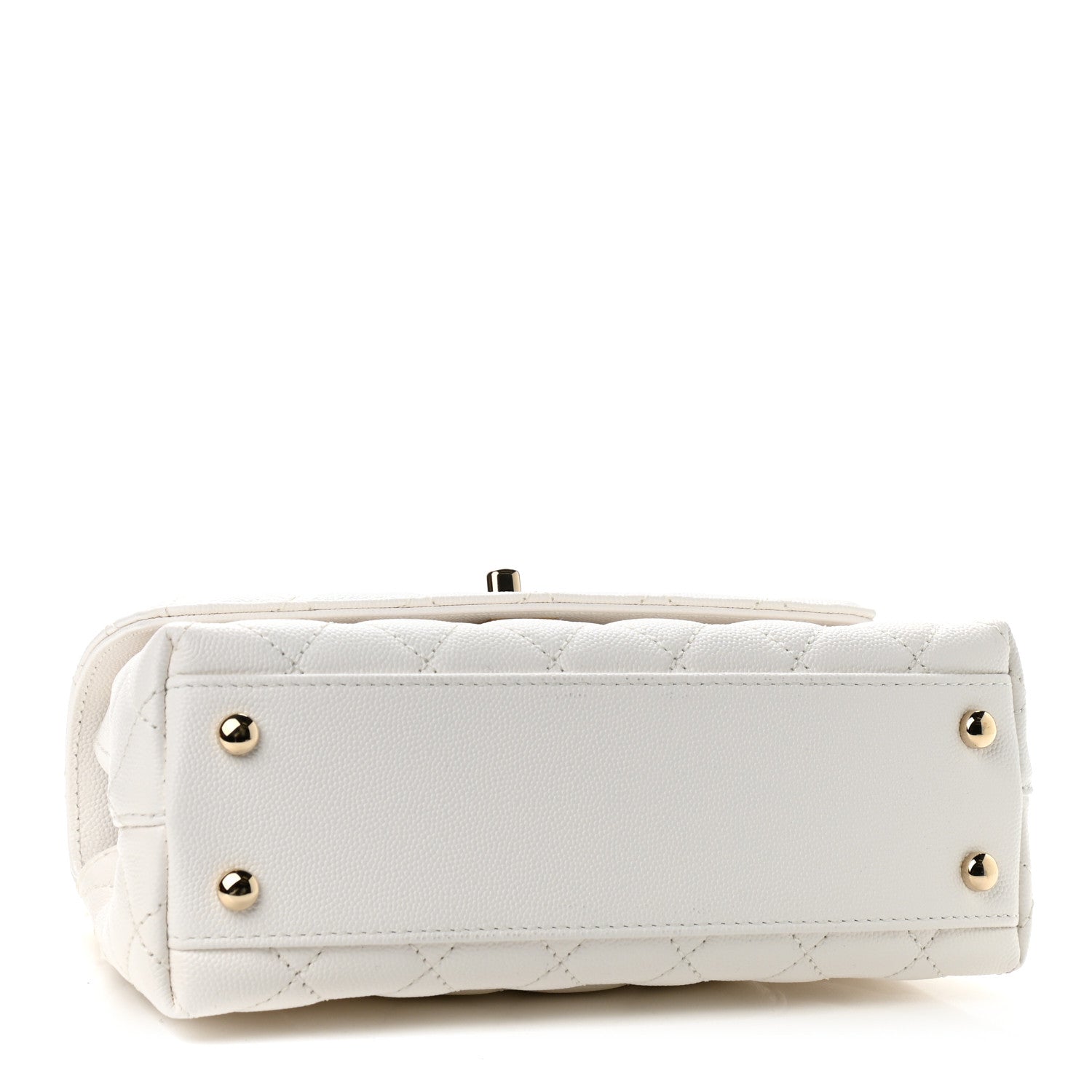 Chanel Caviar Quilted Mini Coco Handle Flap White 4 of 10