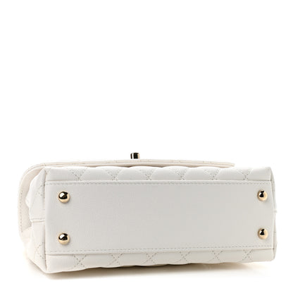 Chanel Caviar Quilted Mini Coco Handle Flap White 4 of 10