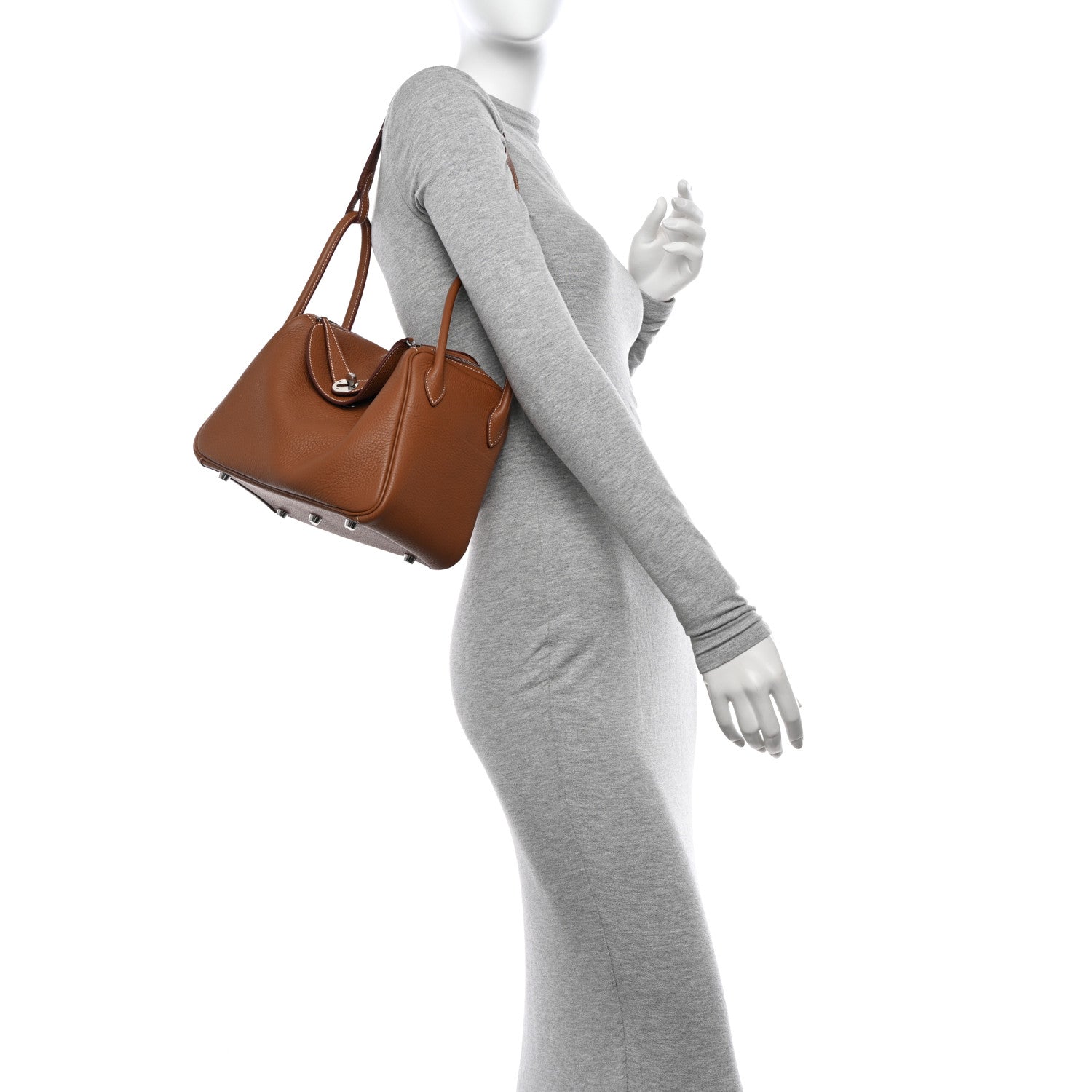 Hermes Taurillon Clemence Lindy 26 Gold 2 of 11