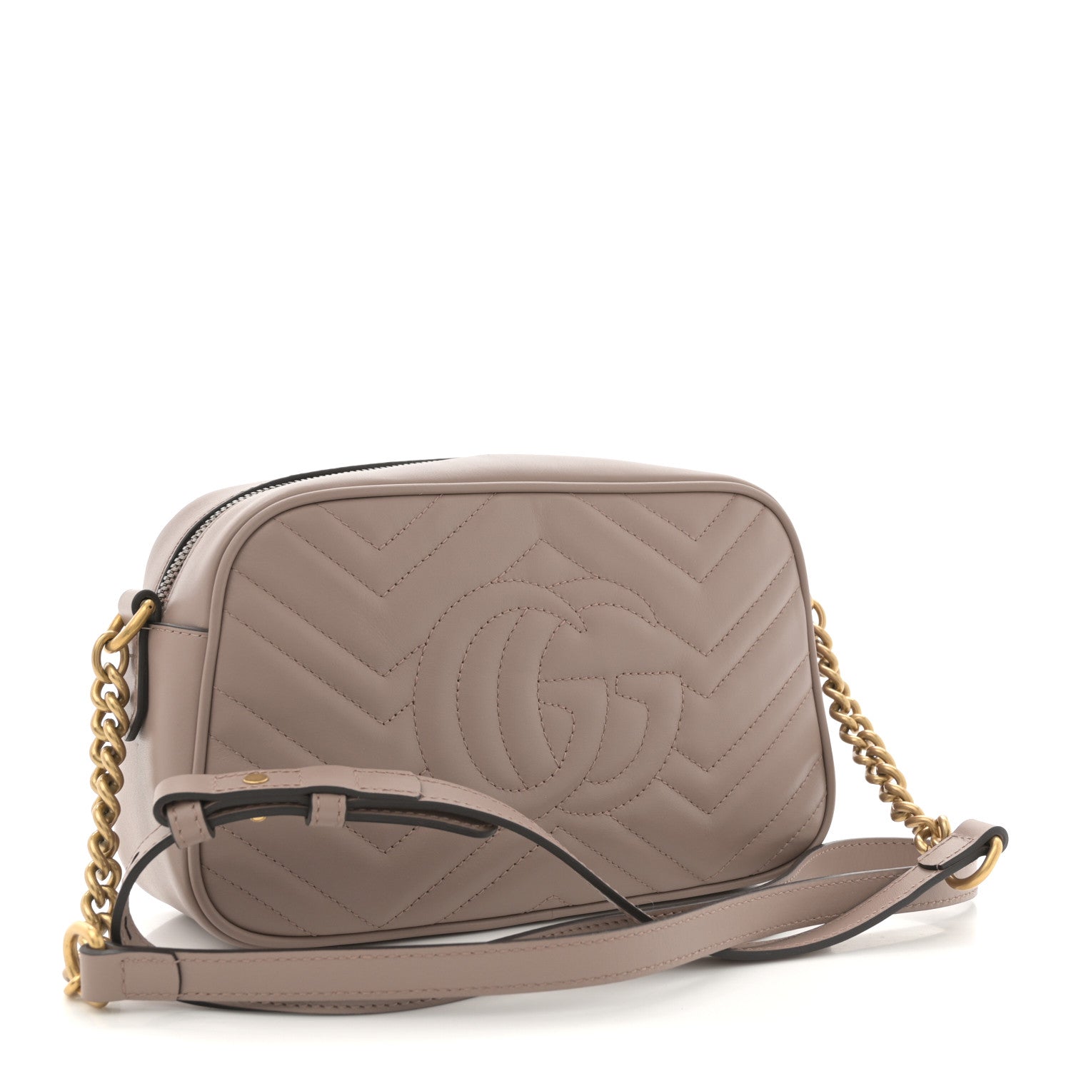 Gucci Calfskin Matelasse Small GG Marmont Chain Shoulder Bag Porcelain Rose 3 of 10
