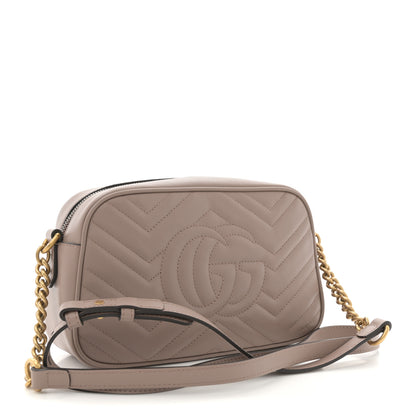 Gucci Calfskin Matelasse Small GG Marmont Chain Shoulder Bag Porcelain Rose 3 of 10