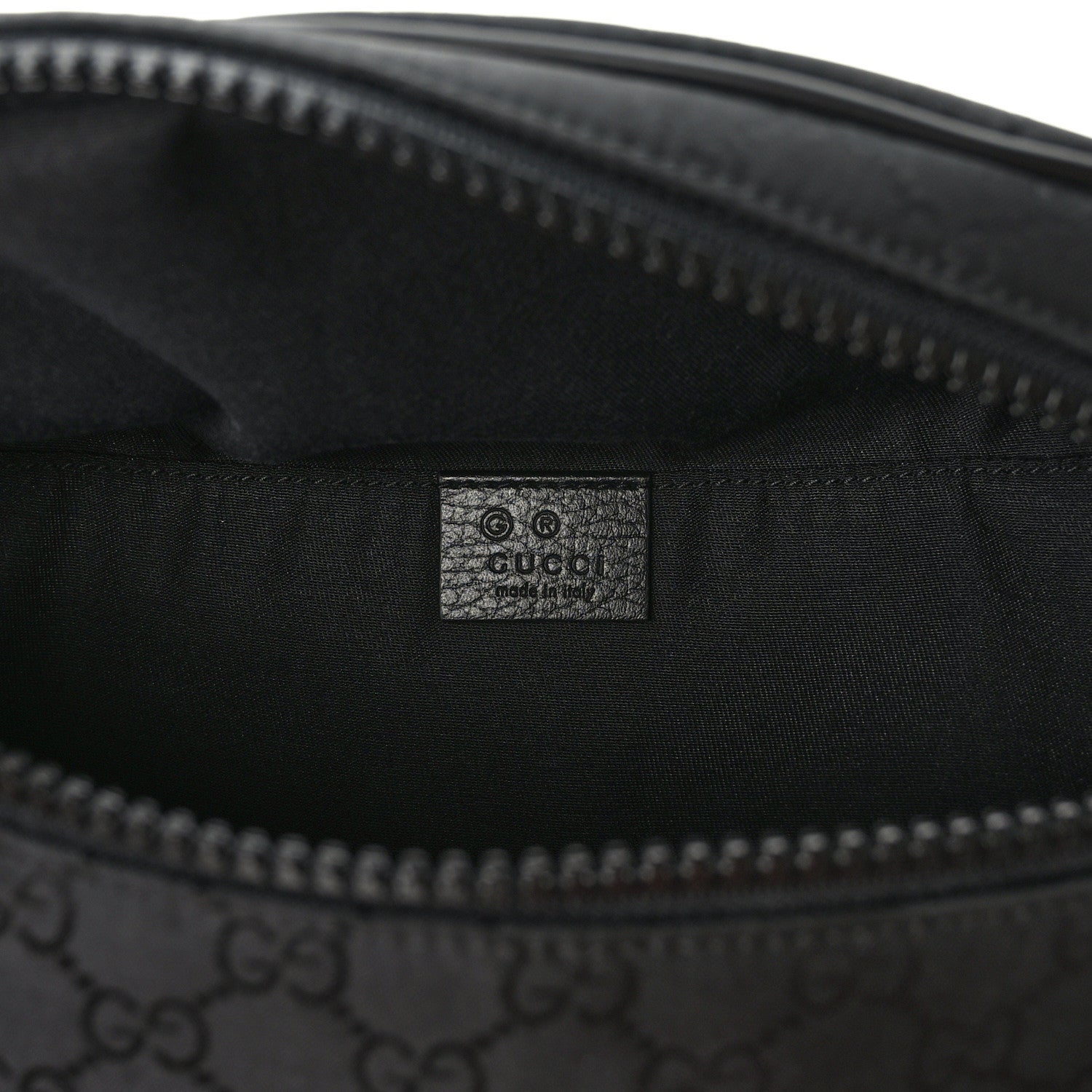 Gucci Nylon Monogram Fanny Pack Belt Bag Black 5 of 9