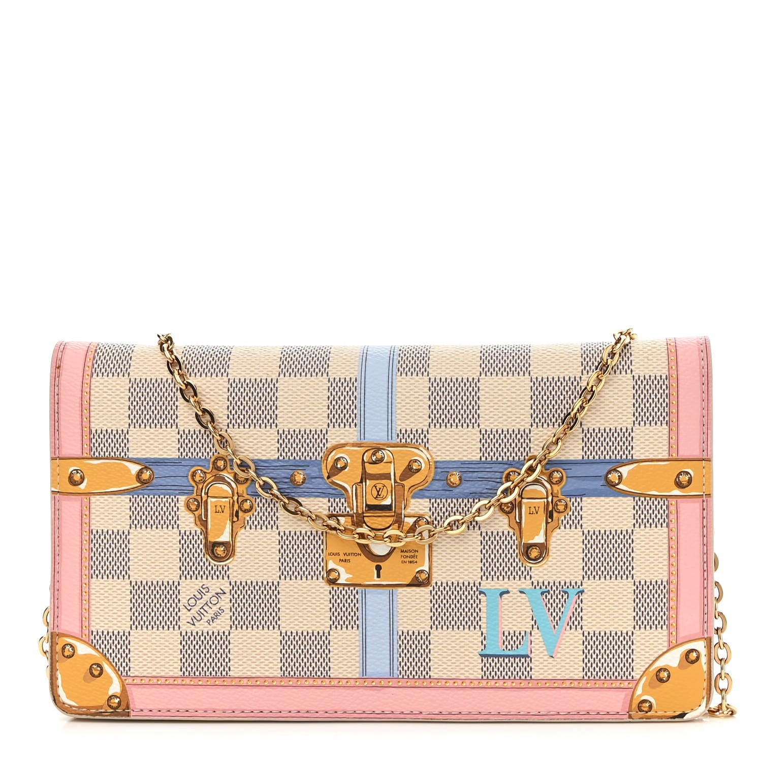 Louis Vuitton Damier Azur Summer Trunks Pochette Weekend 1 of 10
