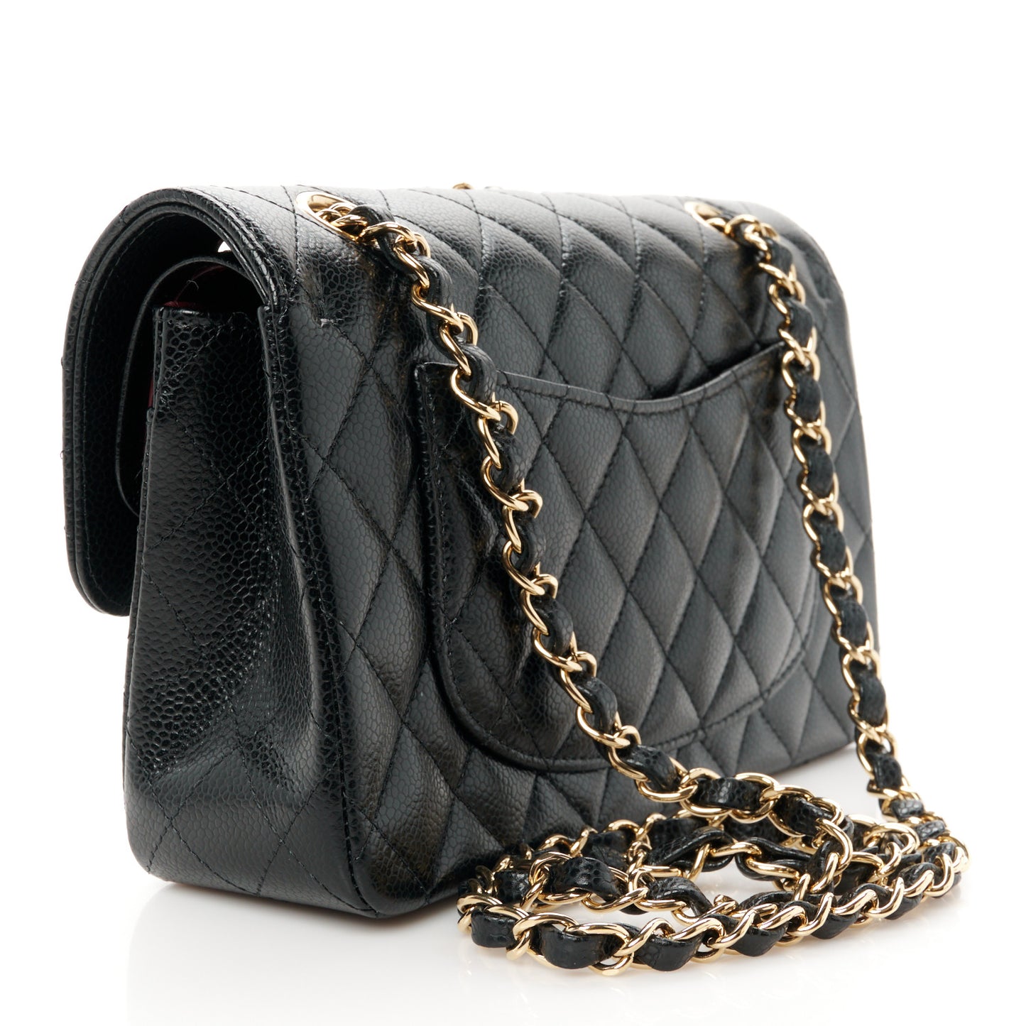 Caviar Quilted Small Double Flap Black