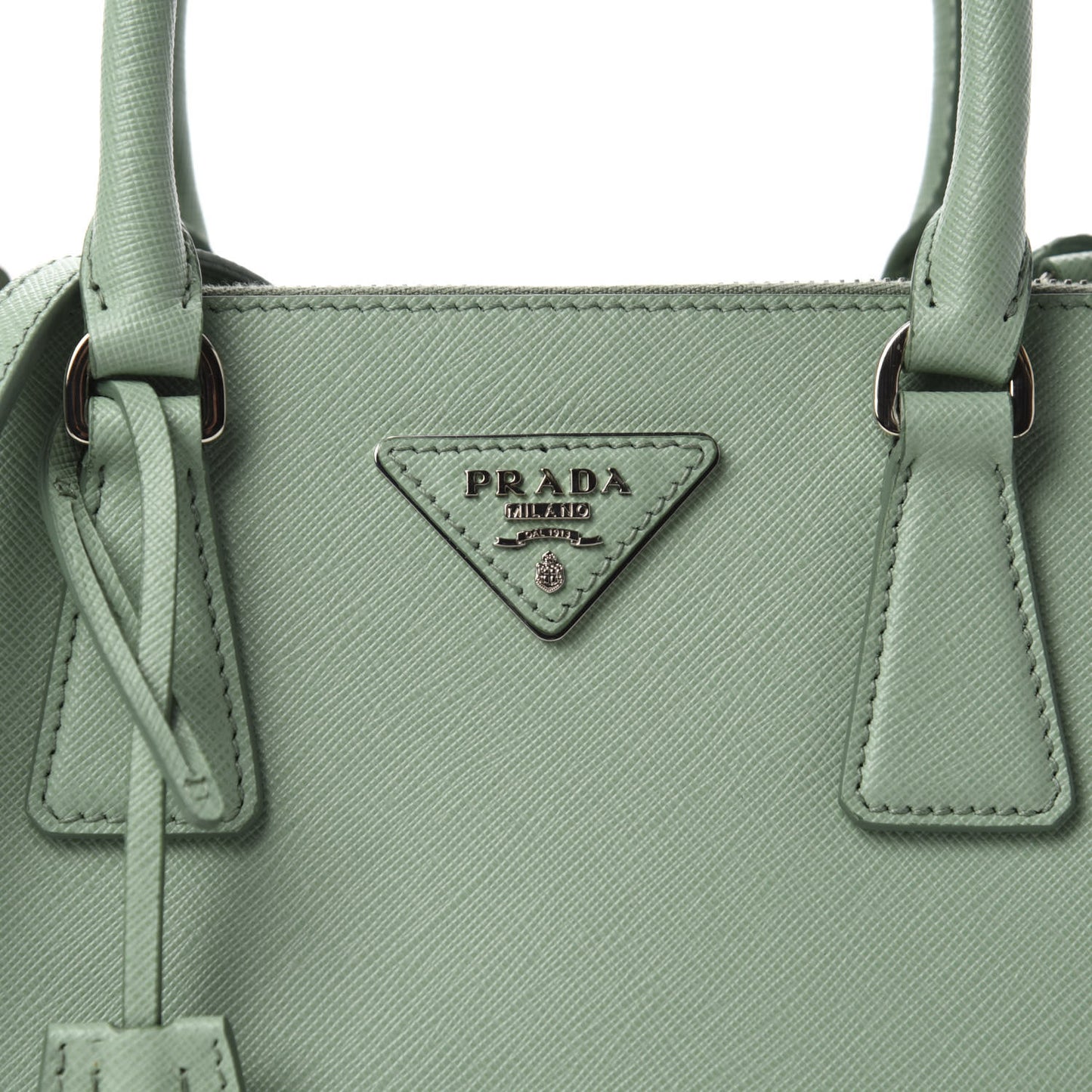 Saffiano Lux Small Galleria Double Zip Tote Acquamarina