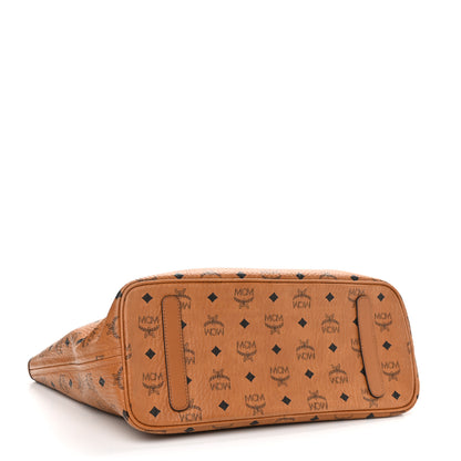 MCM Visetos Medium Liz Reversible Shopper Tote Cognac 4 of 10