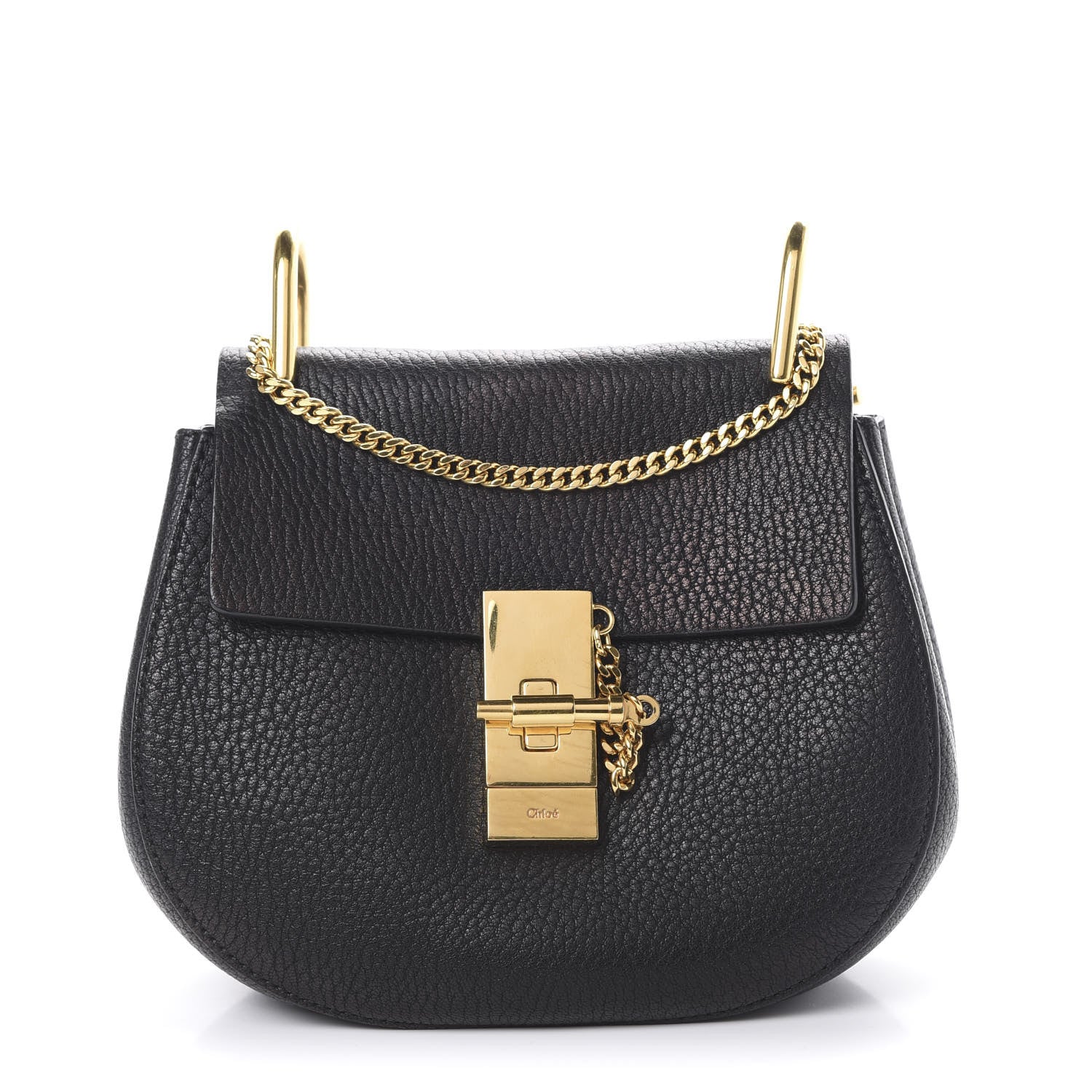 Chloe Grained Lambskin Mini Drew Shoulder Bag Black 1 of 9