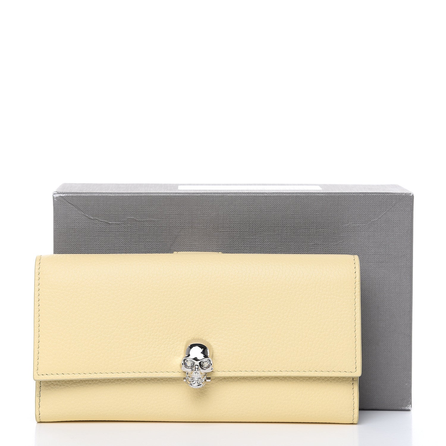 Alexander McQueen Calfskin Skull Continental Wallet Light Yellow 8 of 8