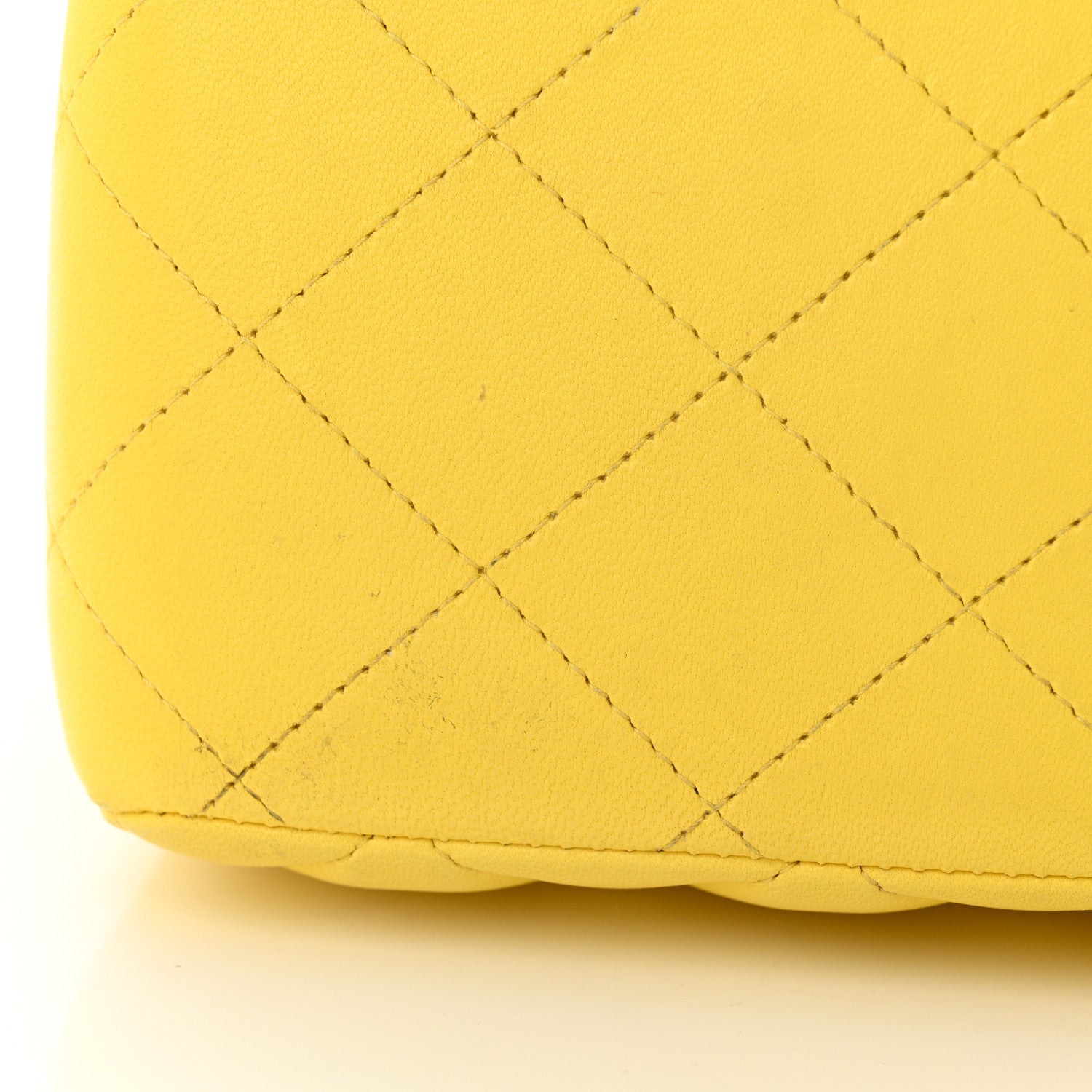 Chanel Lambskin Quilted Jumbo Double Flap Yellow 18 of 18