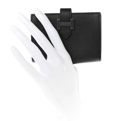 Hermes Epsom Monochrome Bearn Card Holder Wallet Black 4 of 8