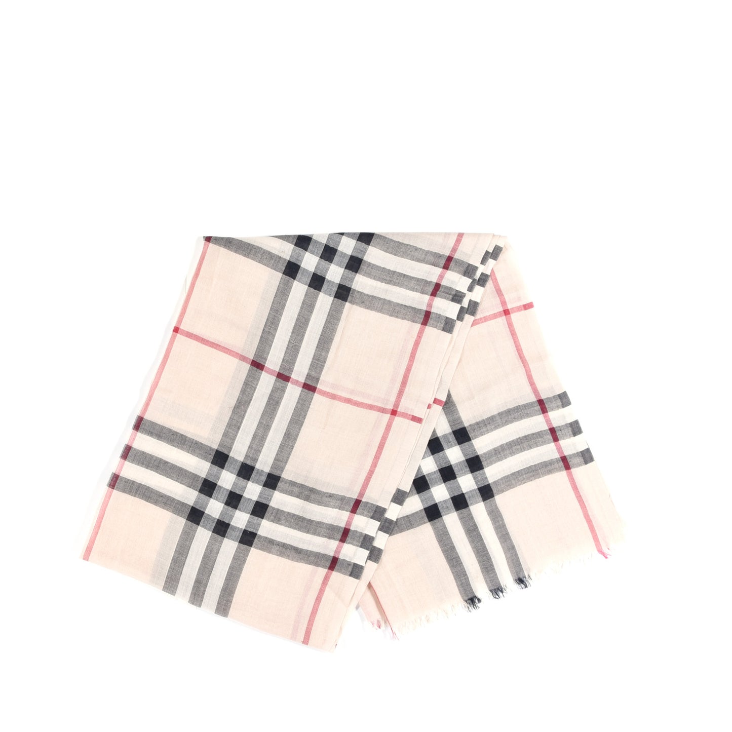 Wool Silk Gauze Giant Check Scarf Stone