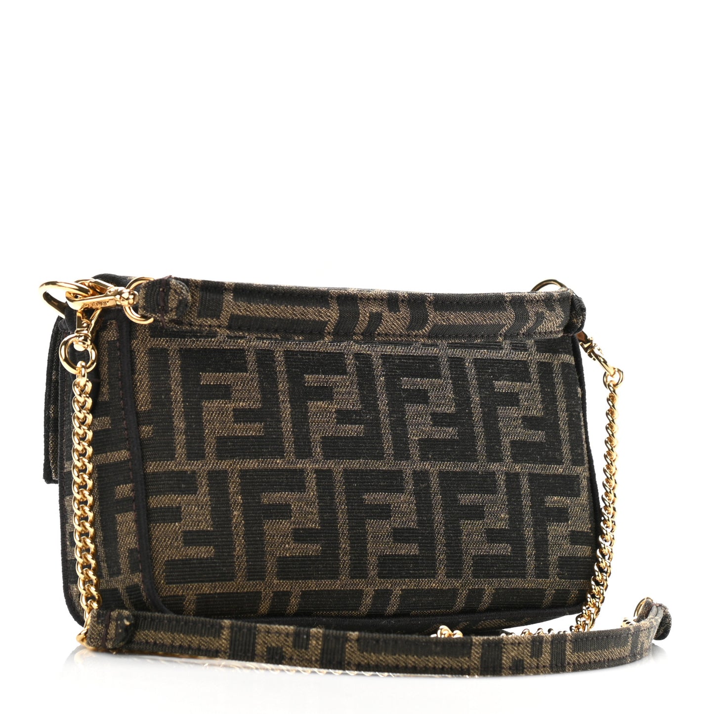 Fabric Jacquard FF 1974 Mini Baguette Tobacco Moro Black