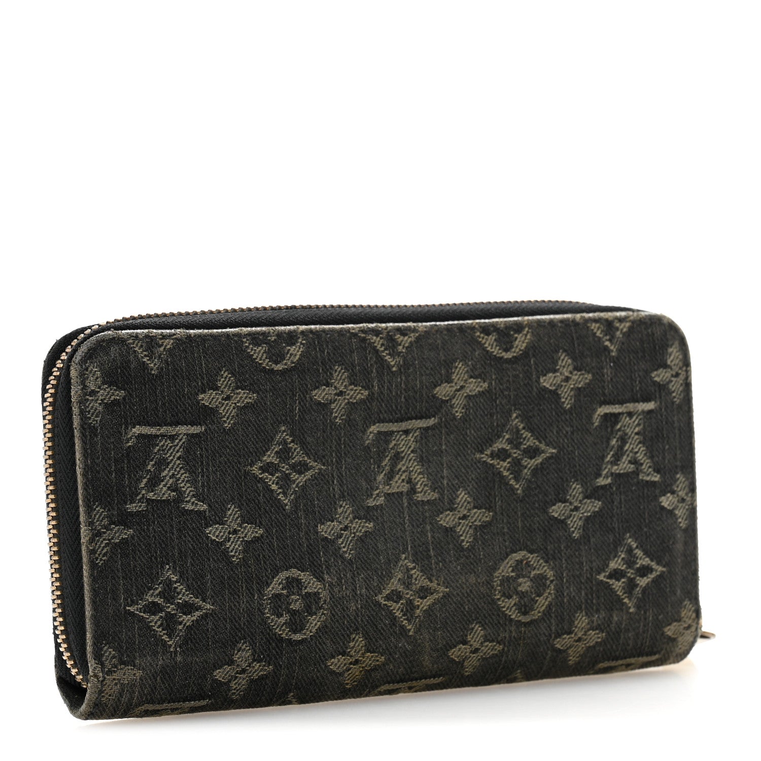 Louis Vuitton Denim Zippy Wallet Black 3 of 10