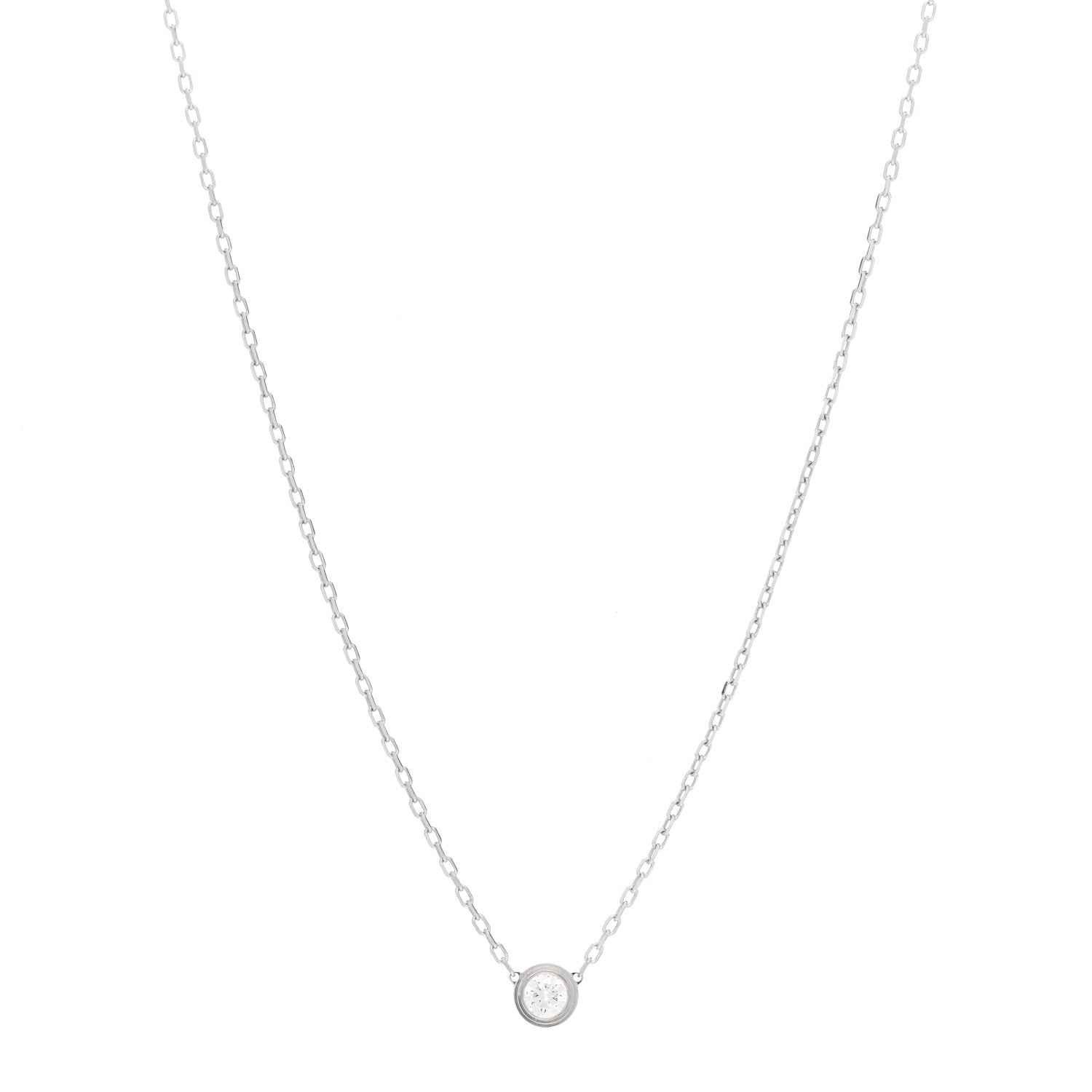 Cartier 18K White Gold Diamond LM D'Amour Pendant Necklace 1 of 4