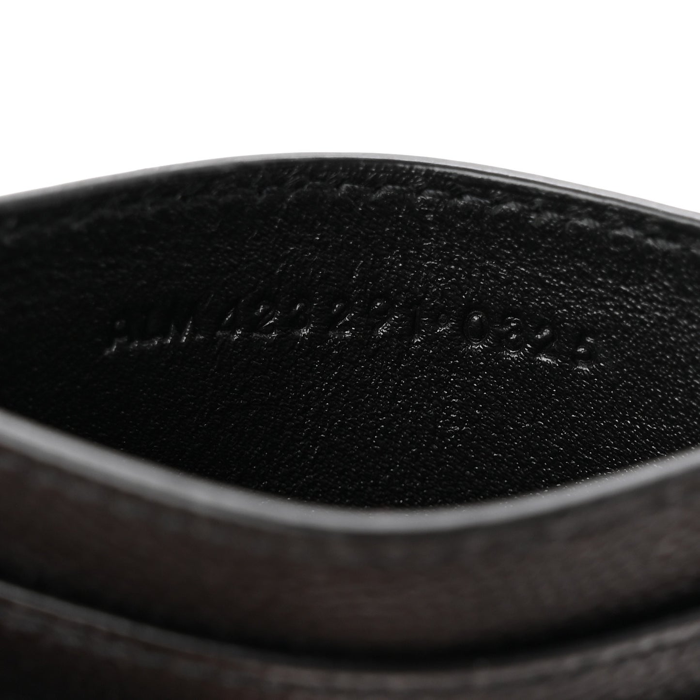 Grain De Poudre Matelasse Chevron Monogram Credit Card Case Black