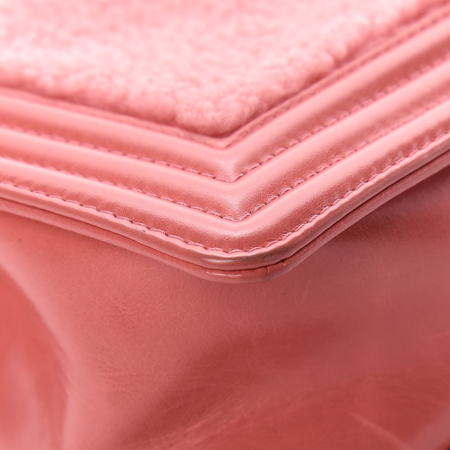 Chanel Shearling Sheepskin Medium Boy Flap Pink 16 of 19