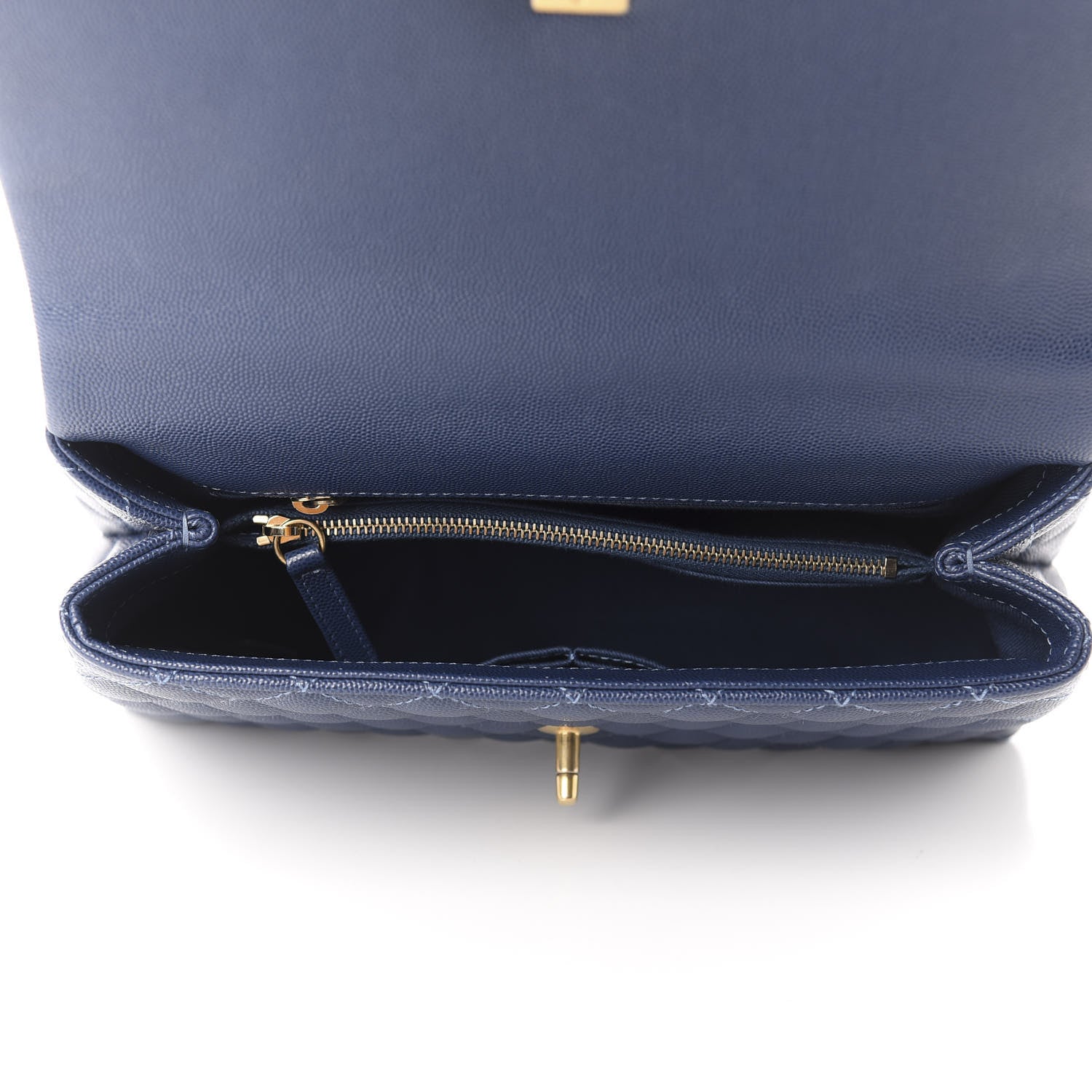 Chanel Caviar Quilted Small Coco Handle Flap Blue 5 of 11