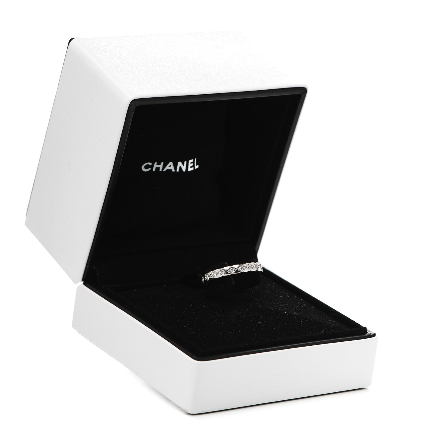 18K White Gold Diamond Mini Coco Crush Ring 59 8.75