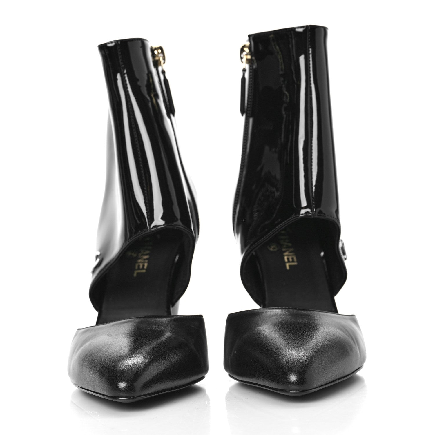 Chanel Patent Calfskin Short Ankle Boots 36.5 Black 2 of 8