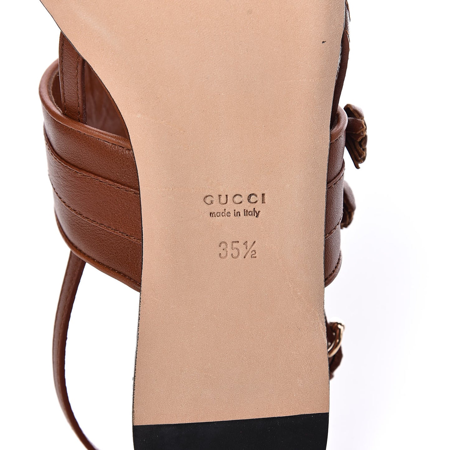 Saddle Soft Lux GG Marrakech Thong Sandals 35.5 Ginger Bread