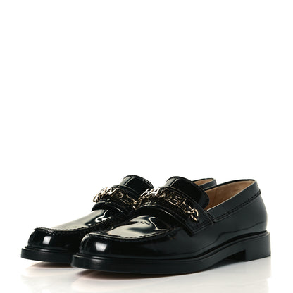 Chanel Shiny Calfskin Logo Loafers 37 Black 2 of 11