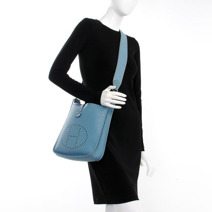 Hermes Epsom Evelyne PM Blue Jean 2 of 14