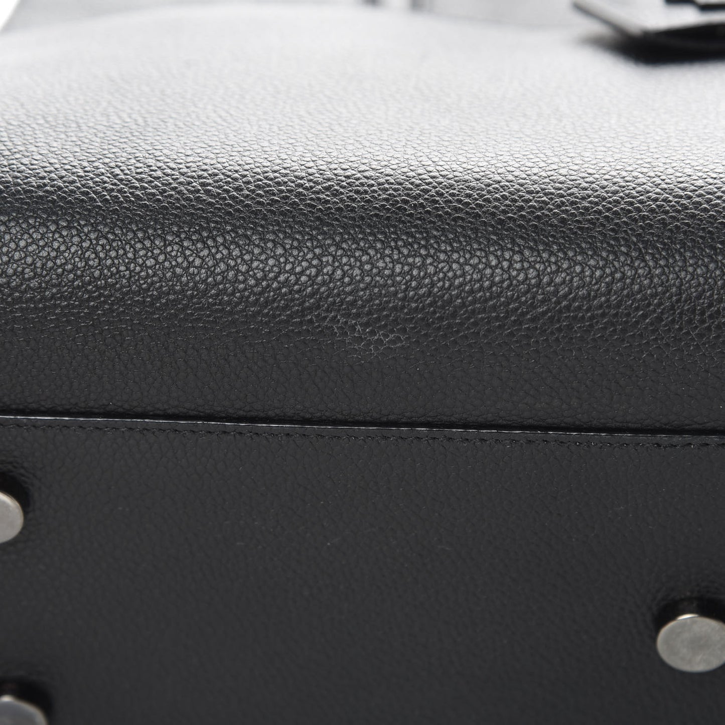 Grained Calfskin Small Cabas Rive Gauche Black