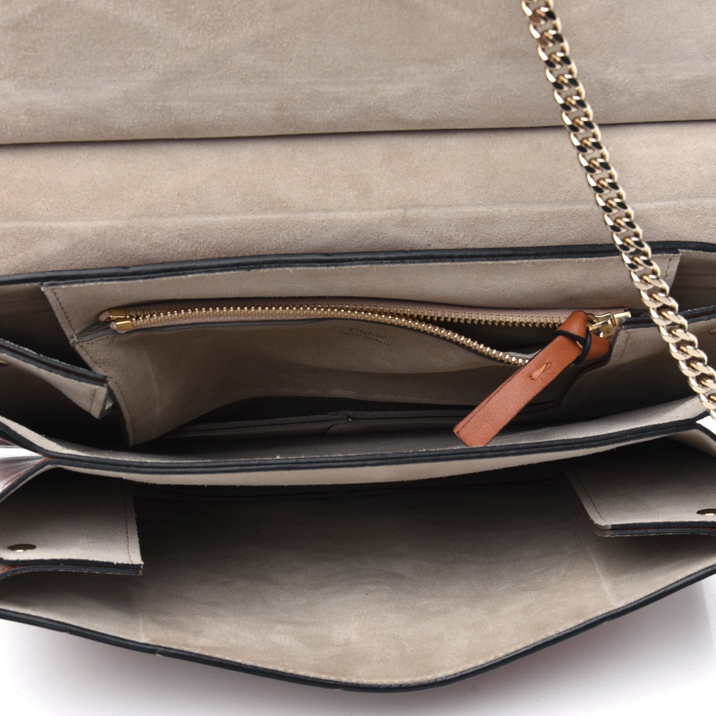 Calfskin Patchwork Medium Faye Shoulder Bag Caramel