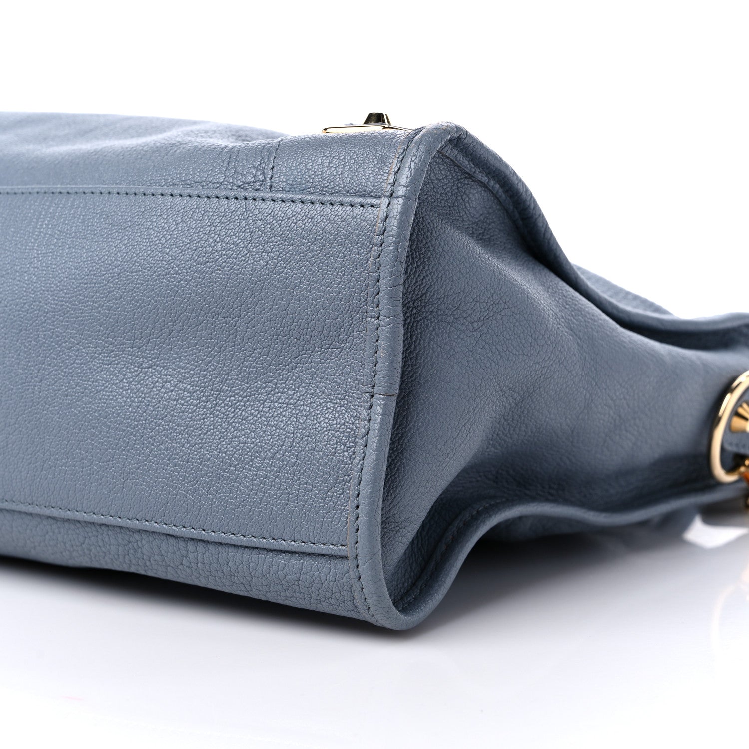 Balenciaga Chevre Gold Metallic Edge Hardware City Bleu Acier 9 of 14