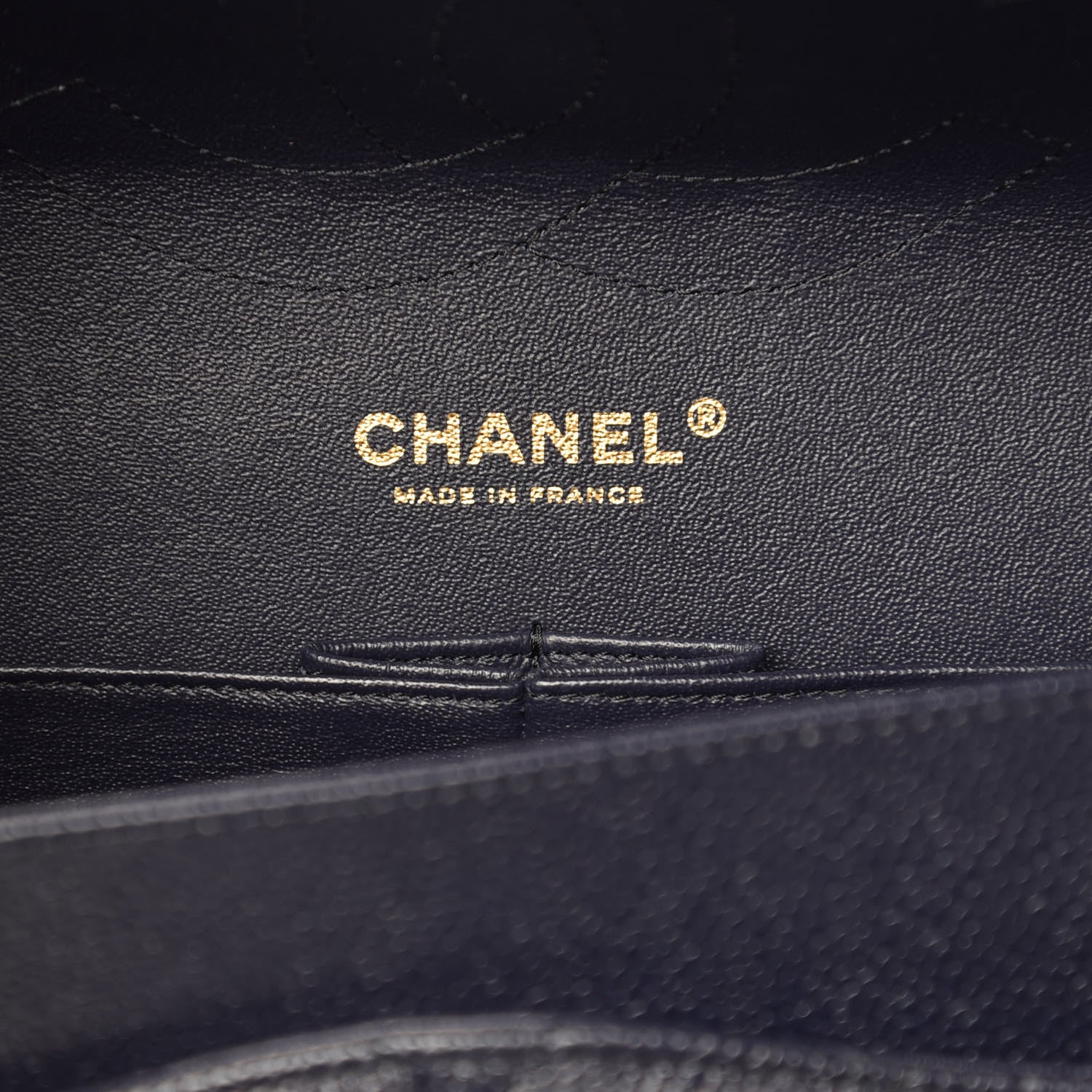 Chanel Caviar Quilted Jumbo Double Flap Navy 6 of 9