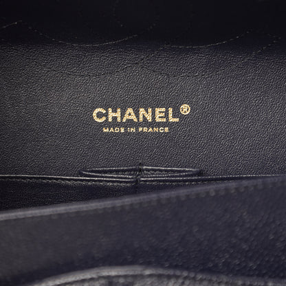 Chanel Caviar Quilted Jumbo Double Flap Navy 6 of 9