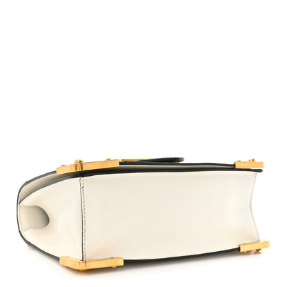 Prada City Calf Saffiano Large Cahier Bag White Black 4 of 10