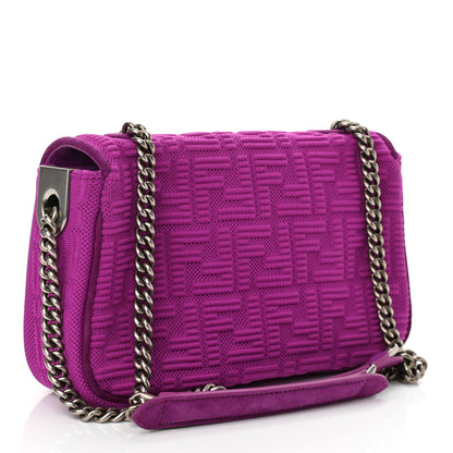 Fendi Technical Fabric FF Midi Chain Baguette Bouganville 3 of 9