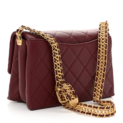 Chanel Calfskin Quilted Mini Chain Strap Flap Dark Brown 3 of 11