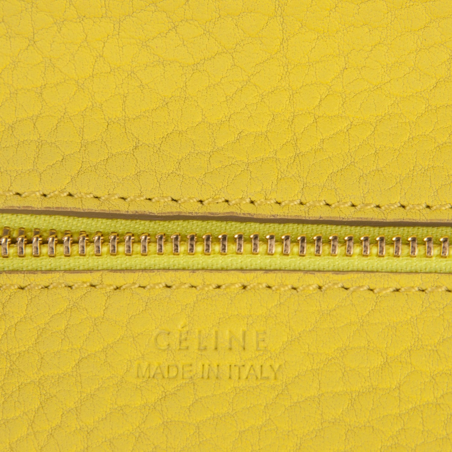 Celine Crisped Calfskin Mini Tie Knot Tote Fluo Yellow 6 of 6