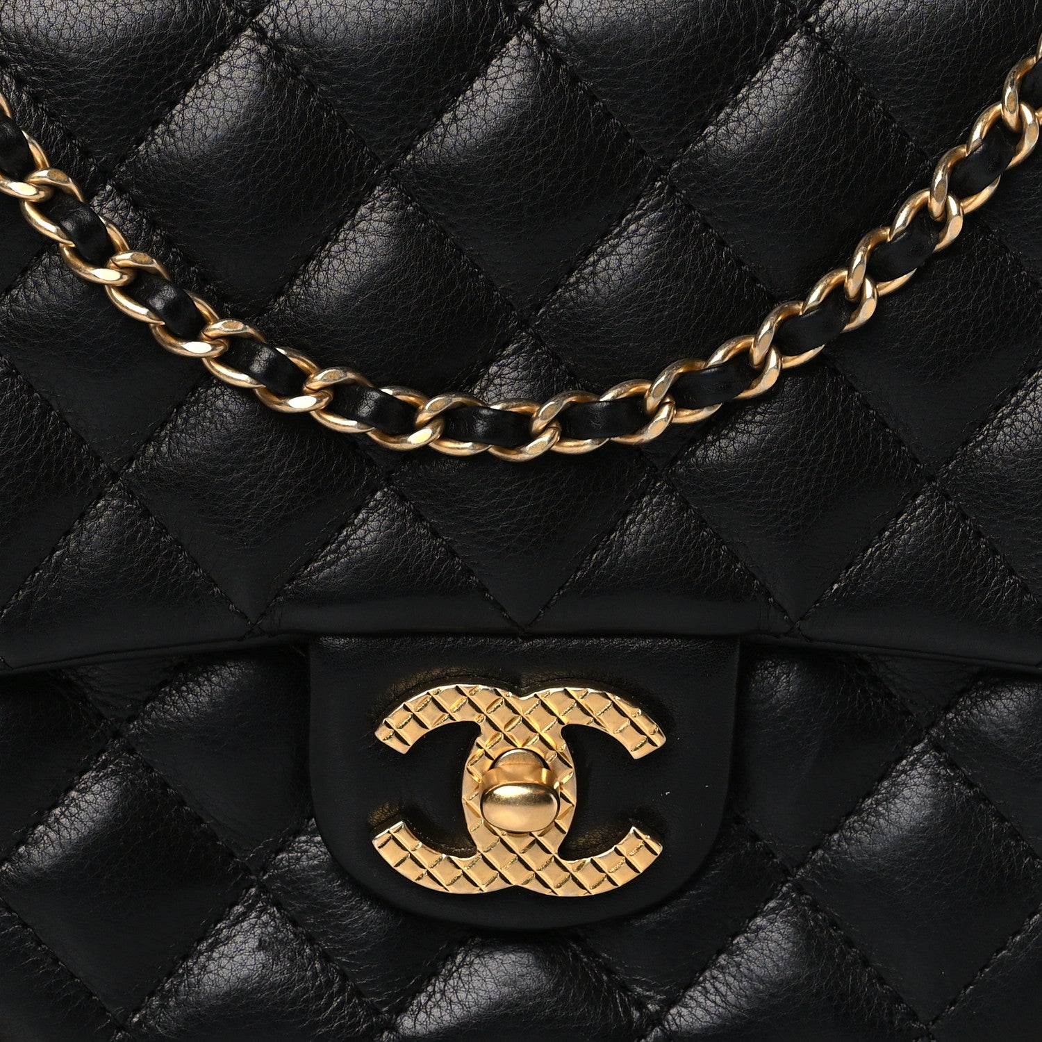 Chanel Calfskin Quilted Rock The Corner Flap Black 8 of 10