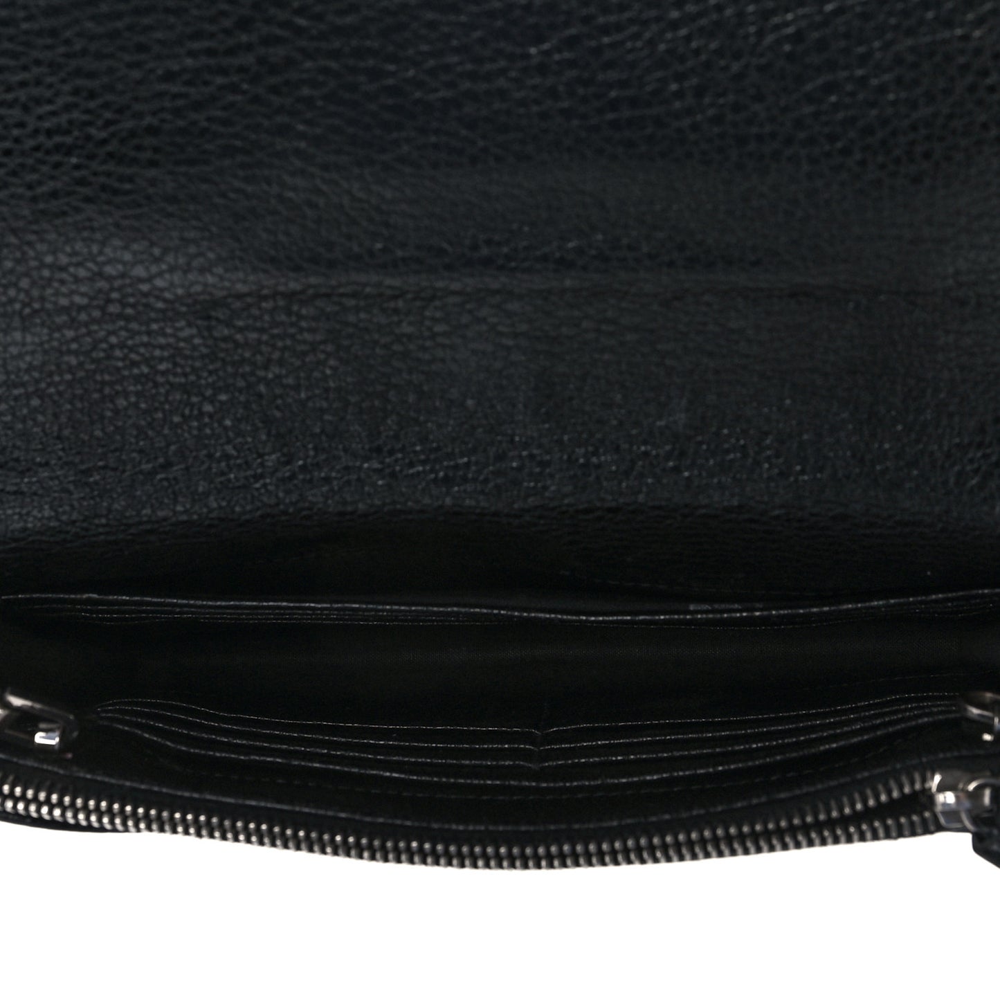 Agneau Silver Metallic Edge Hardware Wallet On Chain Black