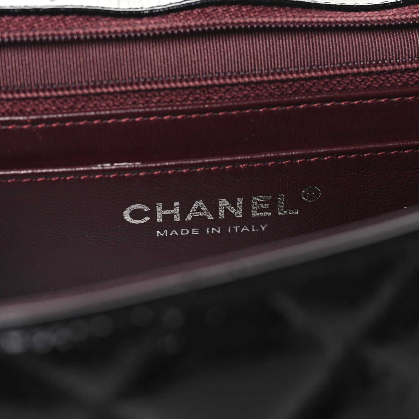 Crinkled Patent Quilted Jumbo Single Flap Black