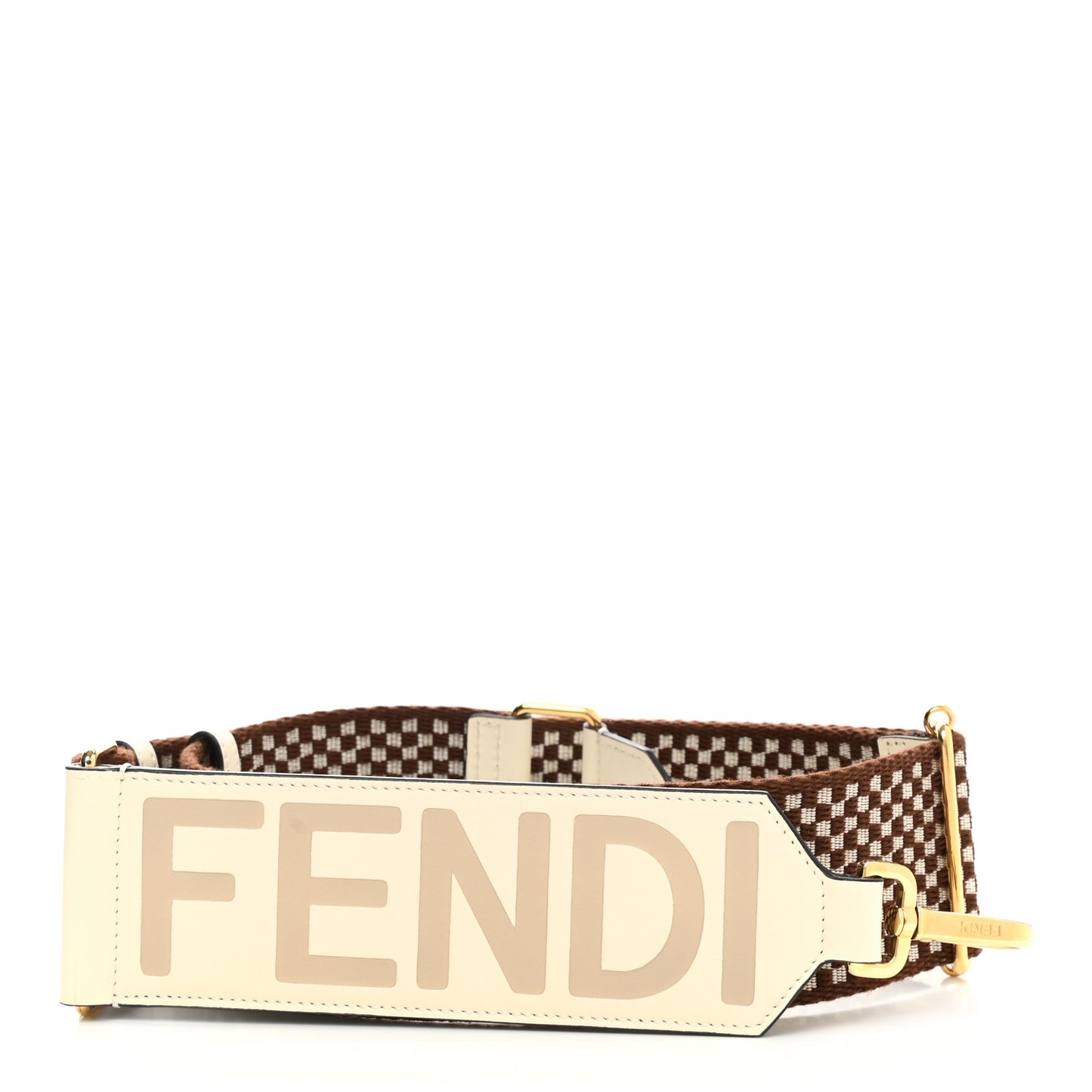 Ribbon Vitello King Logo Embossed Gingham Woven Adjustable Strap You White Ice Ghianda Ice