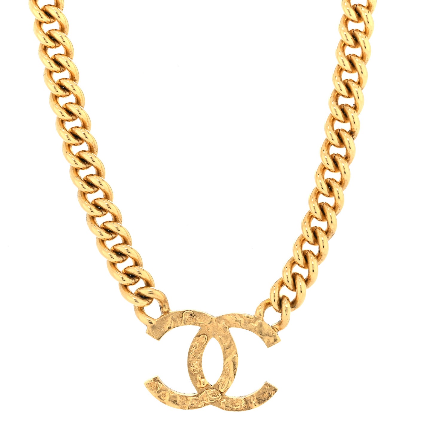 Metal Natural Stones CC Necklace Gold