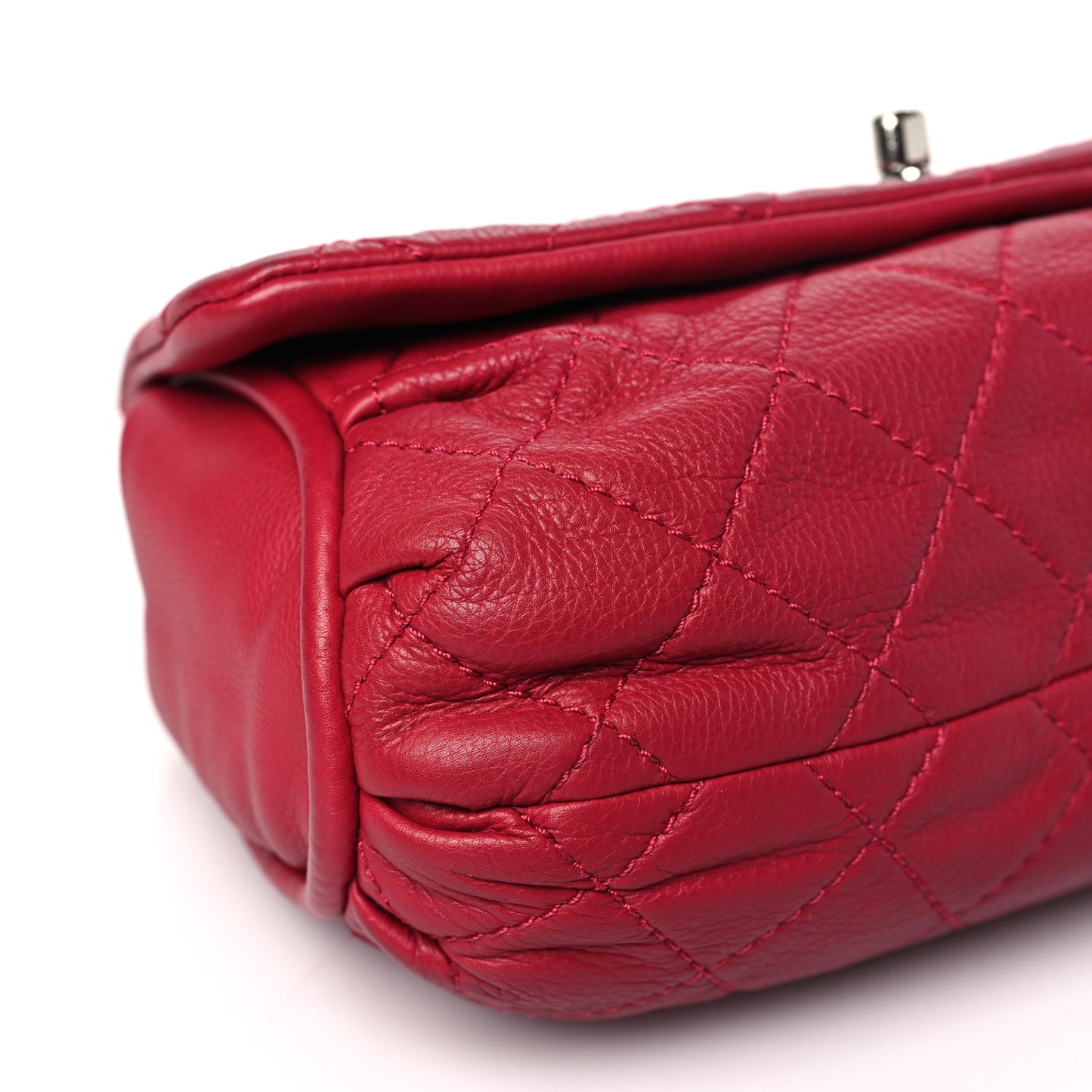 Calfskin Quilted CC Curvy Flap Red
