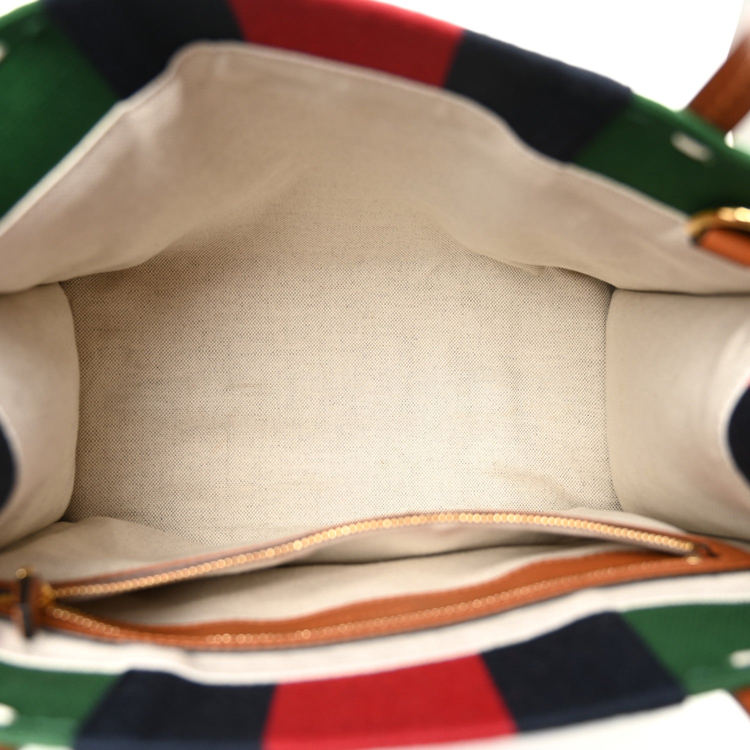 Gucci Canvas Calfskin Web Small Interlocking G Tote Bag Green Red 5 of 10