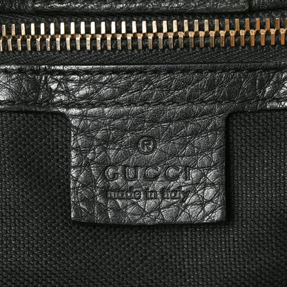 Gucci Pebbled Calfskin Large Bamboo Shopper Tote Black Black 6 of 10