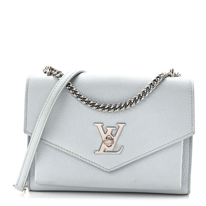 Louis Vuitton Soft Calfskin Mylockme Chain Bag BB Olympe Blue 1 of 9