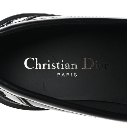 Christian Dior Brushed Calfskin Rubber Dior Code Cap Toe Lug Sole 15mm Loafers 36.5 Black 8 of 8