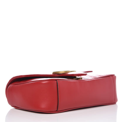 Gucci Calfskin Matelasse Mini GG Marmont Shoulder Bag Hibiscus Red 4 of 7