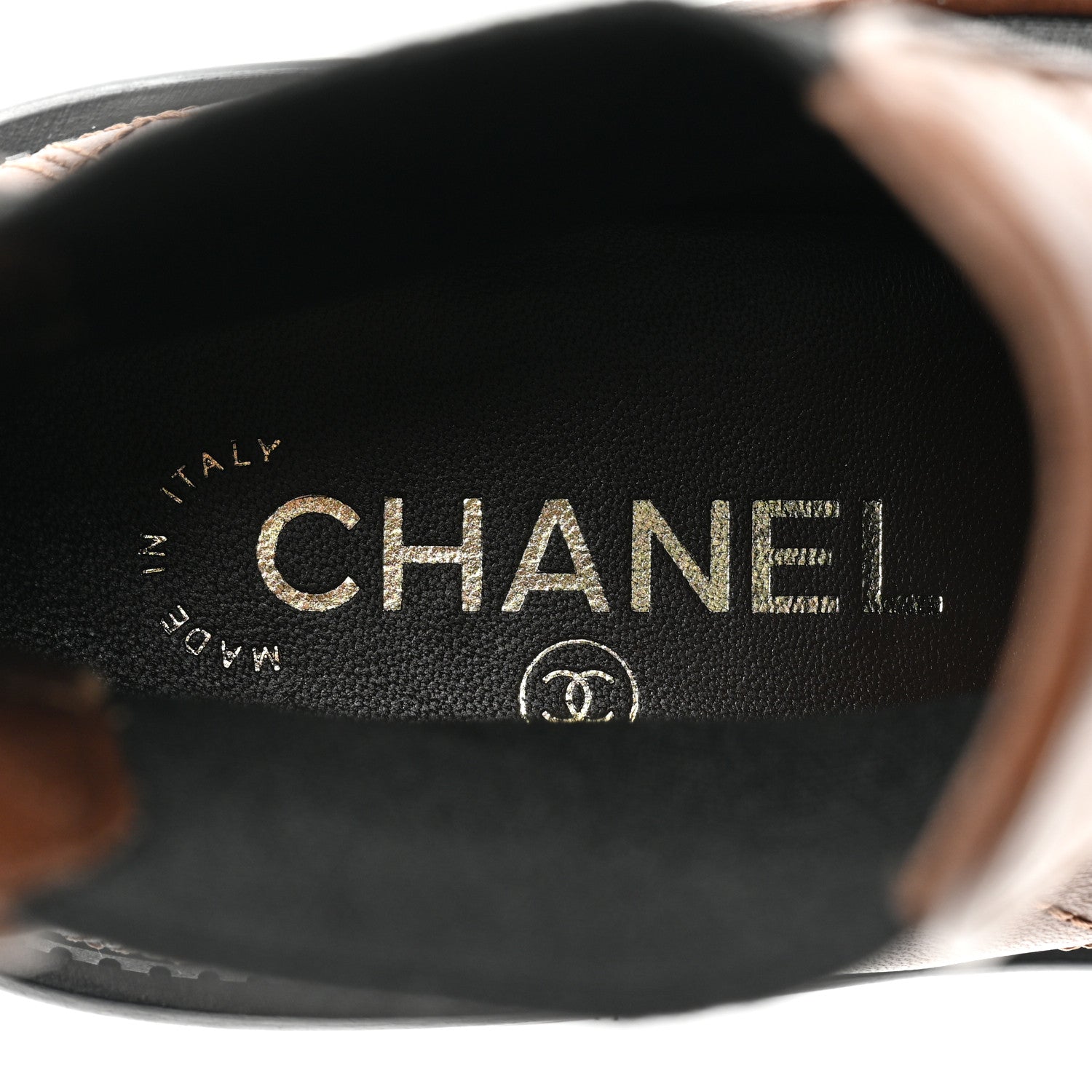 Chanel Calfskin Patent Cap Toe Quilted Short Boots 40 Brown Black 6 of 10