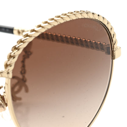 Chanel Chain Pantos Sunglasses 4242 Gold Brown 7 of 8
