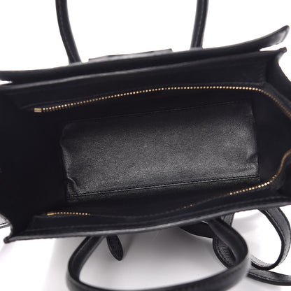 Celine Smooth Calfskin Nano Luggage Black 6 of 12