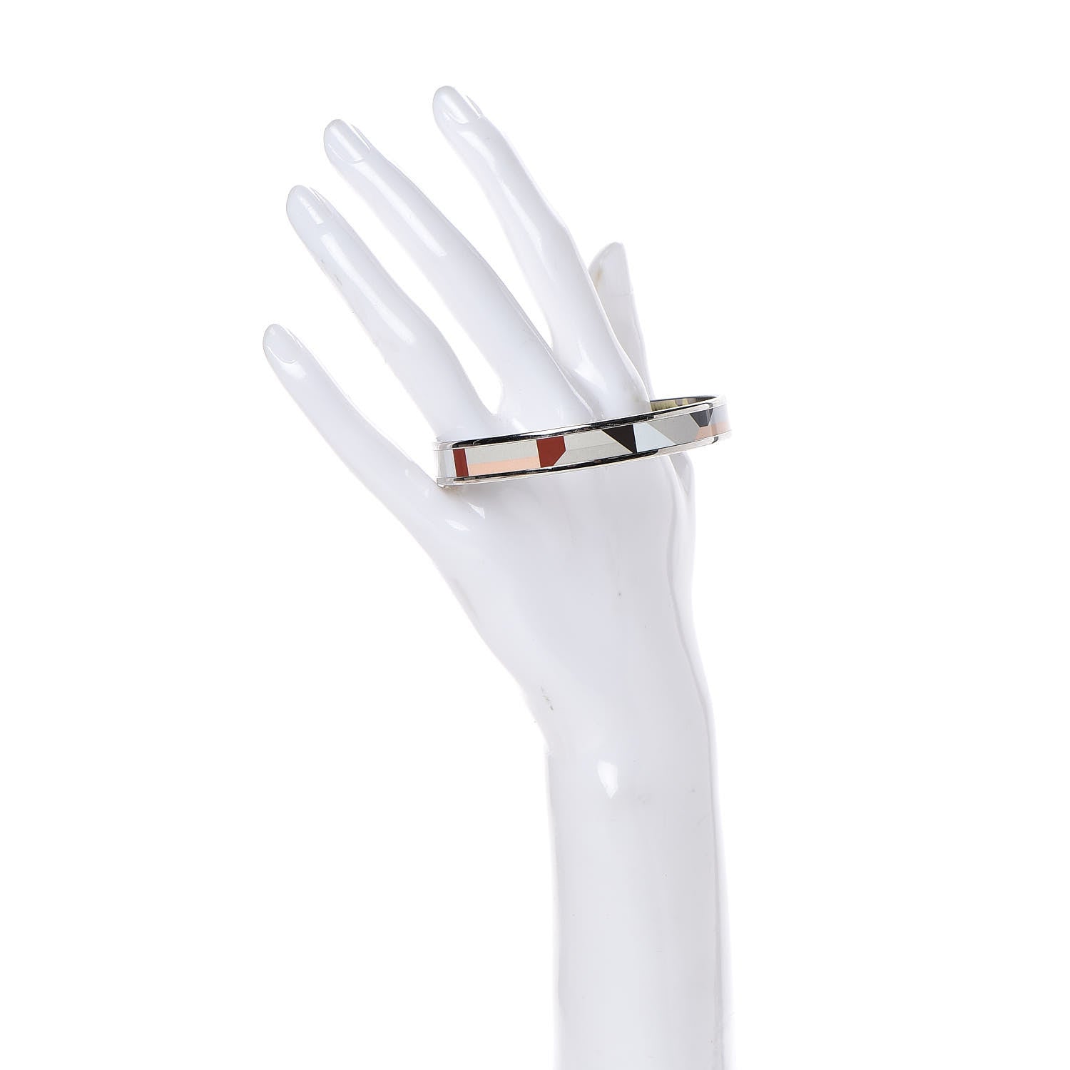 Hermes Enamel Printed Narrow Perspective Cavaliere Bracelet 70 2 of 6